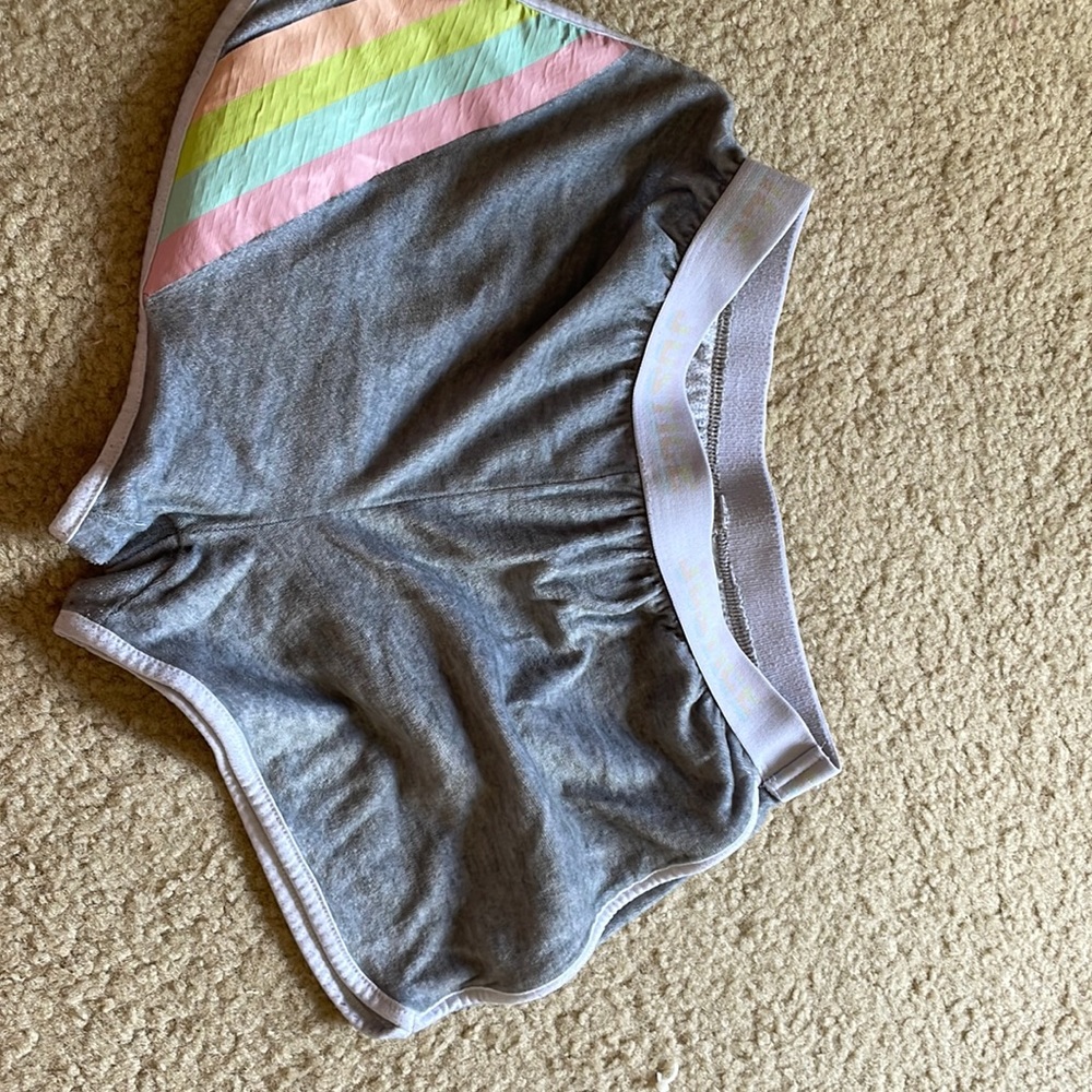 Grey shorts with rainbow stripe, justice, kids